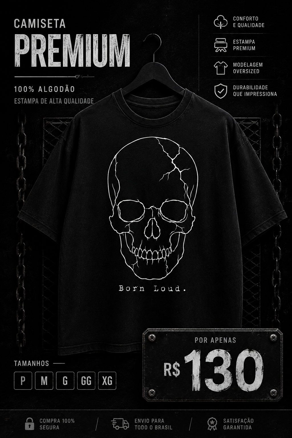 Camiseta Born Loud da GS Store